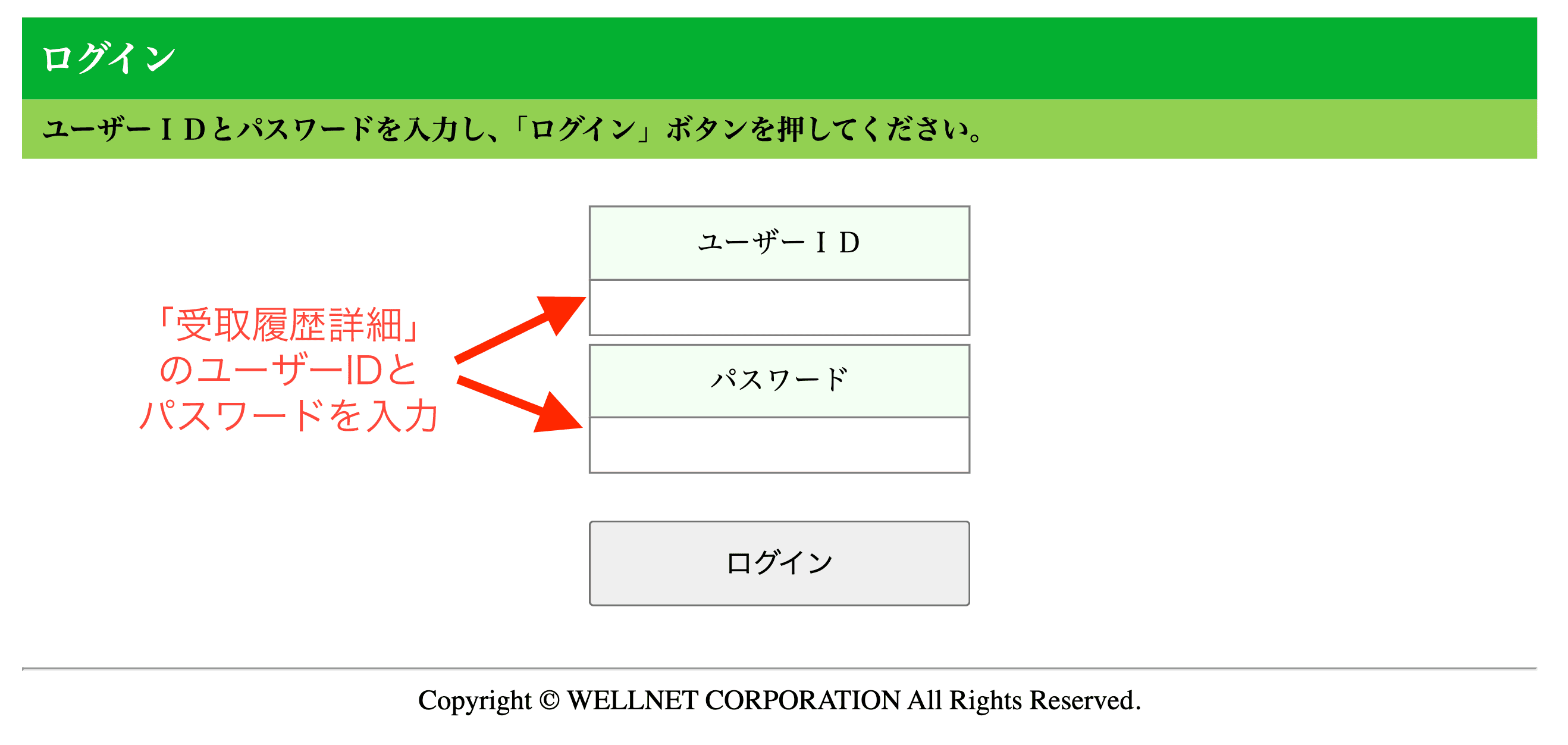 Wellnetログイン